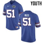 Youth Florida Gators #51 Antonio Riles NCAA Nike Blue Authentic Stitched College Football Jersey CDM6362WW